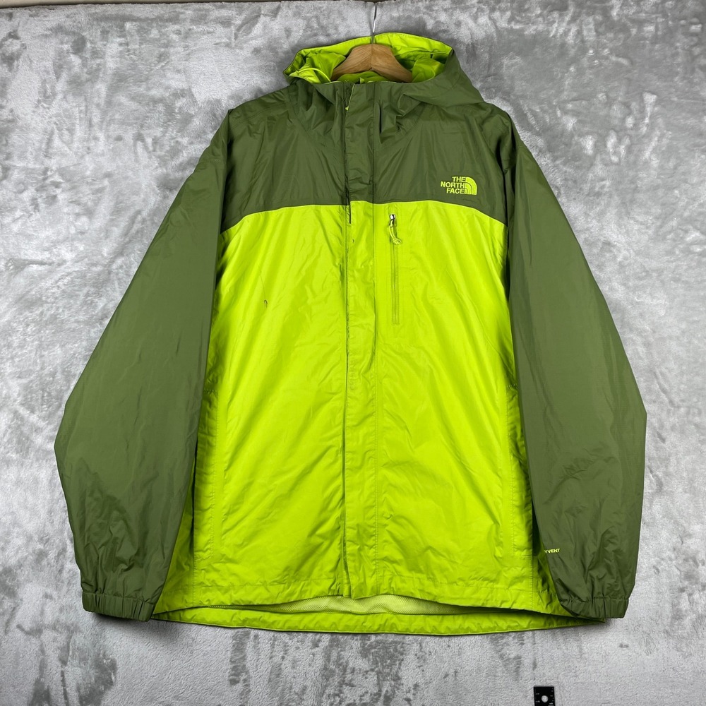 The North Face Rain Jacket Men XXL Green DryVent Hooded NF0A2SXN